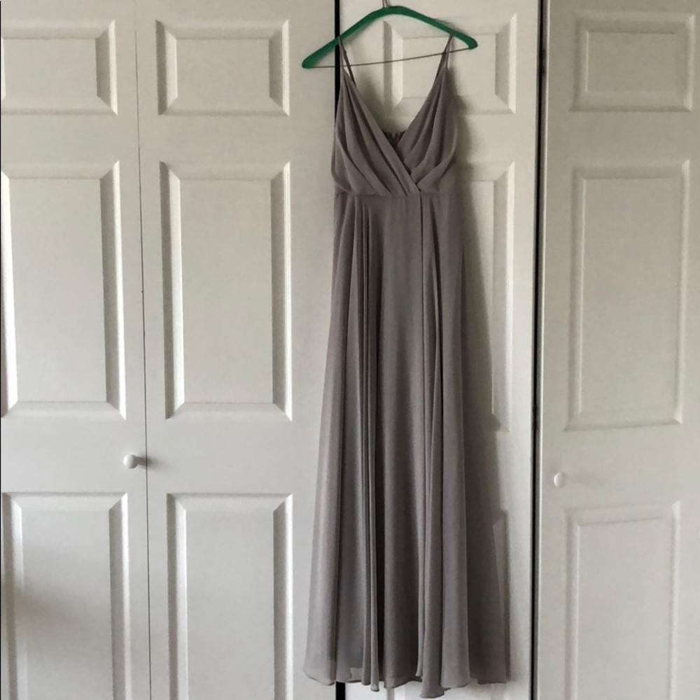 Grey dress Anthropologie and belt from Etsy.